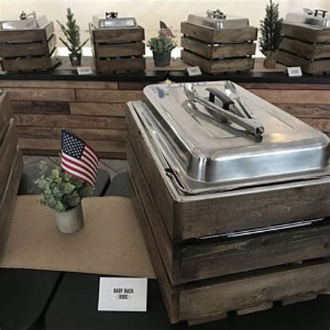 rustic chafing dish boxes with corrugated metal|Rustic Chafing Dishes .